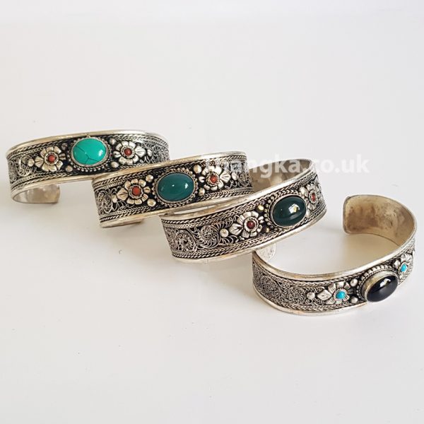 image of metal and stone tibet bracelet