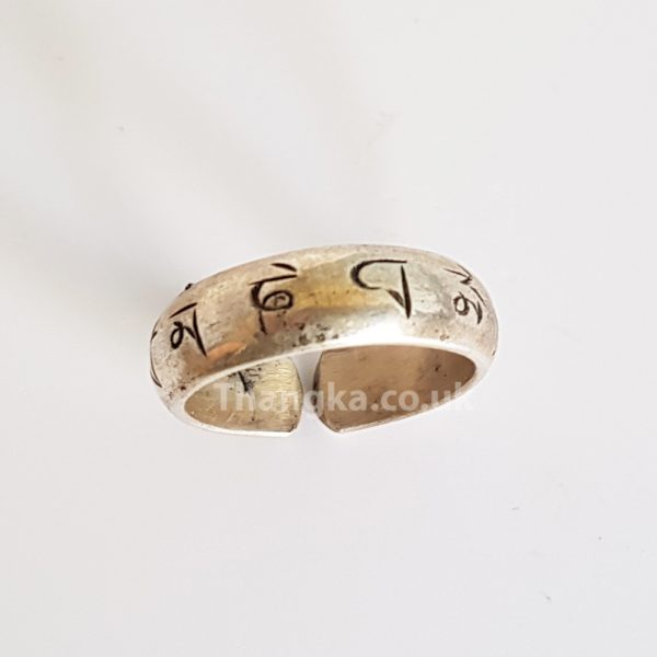 tibetan mani mantra open ring