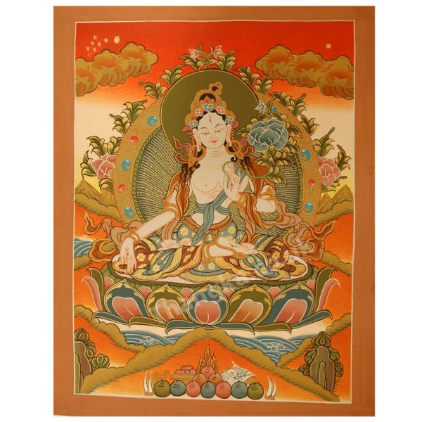 image of white tara thangka